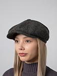 Кепка STETSON арт. 6840544 HATTERAS HERRINGBONE HARRIS TWEED GARAGE THEME (оливковый / черный)